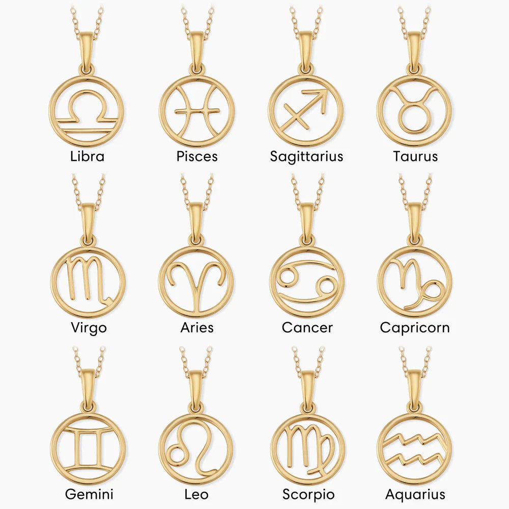 Zodiac sign necklace - Gold 18k