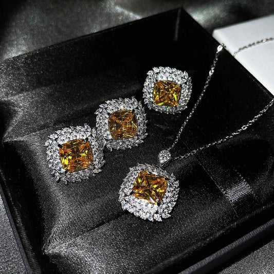 Caelith Verdane Yellow Set | White Gold 16k